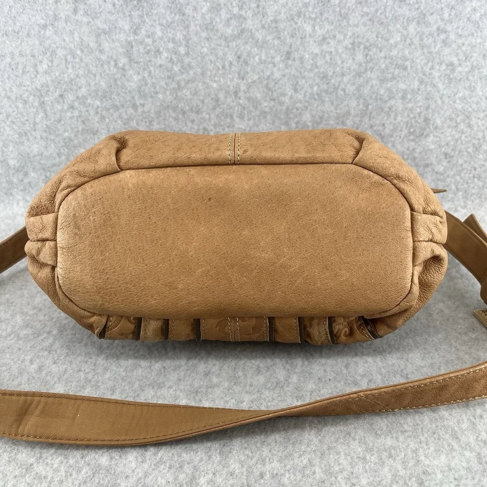 Genuine Tooled Leather Hobo Shoulder Bag Purse Caramel Brown Hippie St Johns Bay